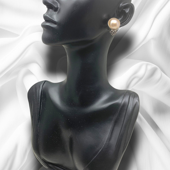 Michael Dawkins Earrings Modernist Sterling Silver 925 Pierced Mother of Pearl - Picture 2 of 6